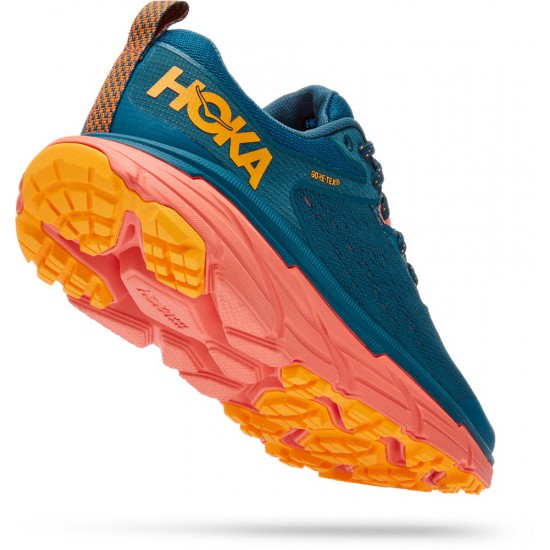 Hoka Challenger ATR 6 GTX Trail Running Shoes Blue Coral/Camellia Women