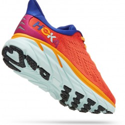 Hoka Clifton 8 Road Running Shoes Fiesta/Bluing Men