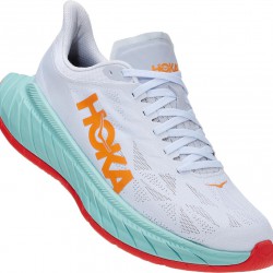Hoka Carbon X 2 Road Running Shoes White/Blazing Orange Men