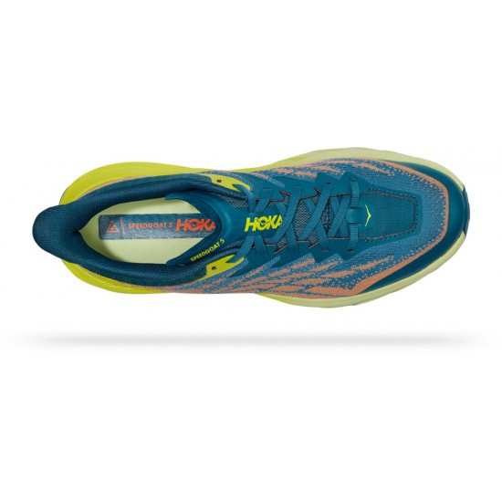 Hoka Speedgoat 5 Trail Running Shoes Blue Coral/Evening Primrose Men