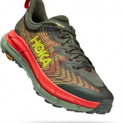 Hoka Mafate Speed 4 Trail Running Shoes Thyme/Fiesta Men