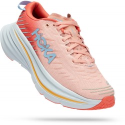 Hoka Bondi X Road Running Shoes Camellia/Peach Parfait Women