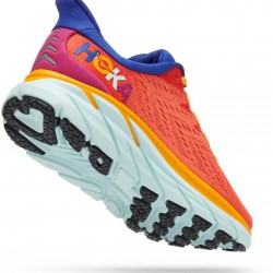 Hoka Clifton 8 Road Running Shoes Fiesta/Bluing Women