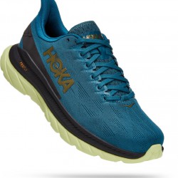 Hoka Mach 4 Road Running Shoes Blue Coral/Black Men