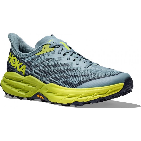 Hoka Speedgoat 5 Trail Running Shoes Stone Blue/Dark Citron Men