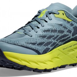 Hoka Speedgoat 5 Trail Running Shoes Stone Blue/Dark Citron Men