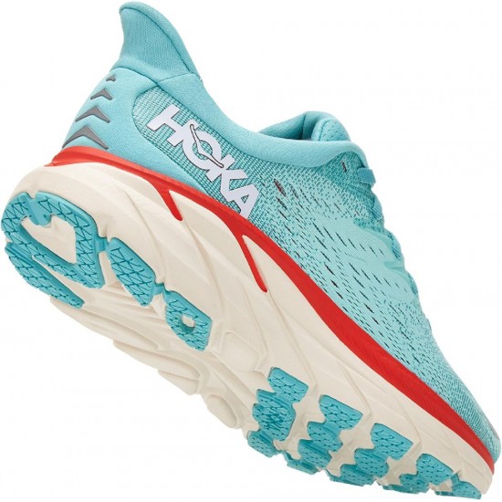 Hoka Clifton 8 Road Running Shoes Aquarelle/Eggshell Blue Women