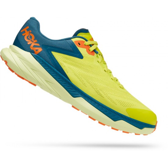 Hoka Zinal Trail Running Shoes Evening Primrose/Blue Coral Men