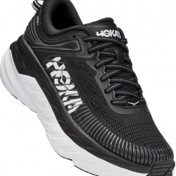 Hoka Bondi 7 Road Running Shoes Black/White Men