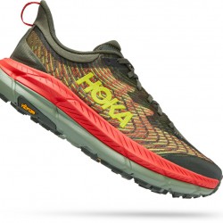 Hoka Mafate Speed 4 Trail Running Shoes Thyme/Fiesta Men
