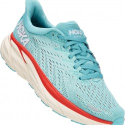 Hoka Clifton 8 Road Running Shoes Aquarelle/Eggshell Blue Women