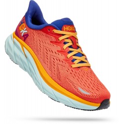 Hoka Clifton 8 Road Running Shoes Fiesta/Bluing Women