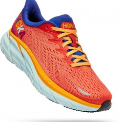 Hoka Clifton 8 Road Running Shoes Fiesta/Bluing Women