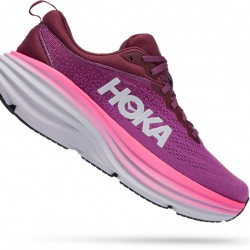 Hoka Bondi 8 Road Running Shoes Beautyberry/Grape Wine Women
